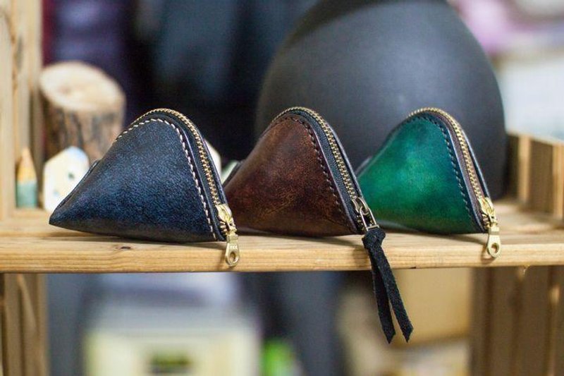 皮件 手工皮革 粽子造型零钱包(沉稳型) - 零钱包 - 真皮 