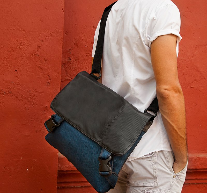 SMATERIA-B2B MESSENGER bag(M)- B308 (man) 男性简约外出包 - 侧背包/斜挎包 - 其他材质 绿色