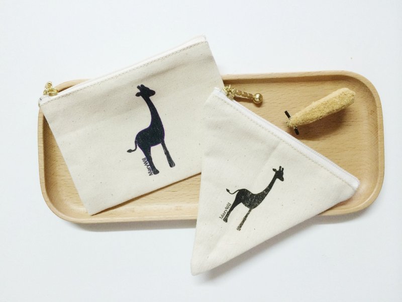 MaryWil小小小文青零钱包-黑色长颈鹿 - 零钱包 - 其他材质 白色