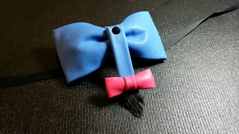 尾巴 皮革领结 黄子佼 JIOU、Bow tie、限量手工领结、台湾原创设计、台湾花布、艺人穿搭、造型师配件、婚礼饰品、宠物领结 - 领带/领带夹 - 真皮 多色
