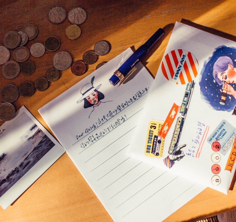 在远方写信给你 / 信封信纸组 - 卡片/明信片 - 纸 白色