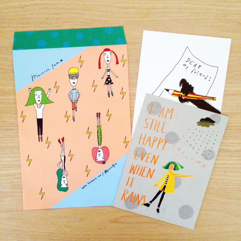 ✿Macaron TOE 马卡龙脚趾✿ 小闪电 /小信封袋(6入) - 信封/信纸 - 纸 橘色