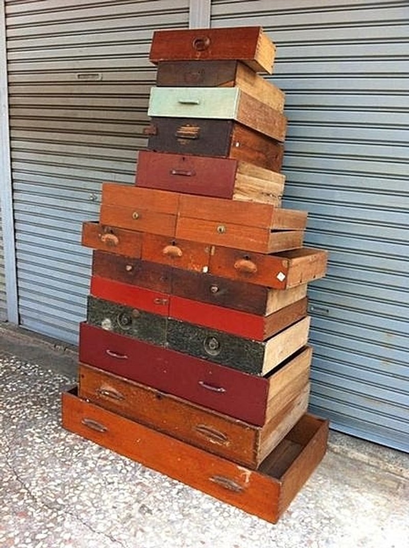 古董老抽屉桧木实木合板木柜无印良品普普风工业风loft北欧风eames眷村乡村zakka杂货黑松咖啡文创lomo摄影ikea古着 - 其他家具 - 木头 咖啡色