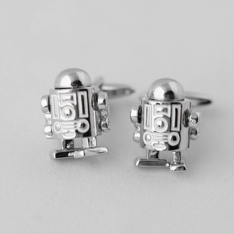 (少量款) 机器人袖扣 - 头,手脚可动 ROBOT CUFFLINK (MOVABLE) - 袖扣 - 其他金属 