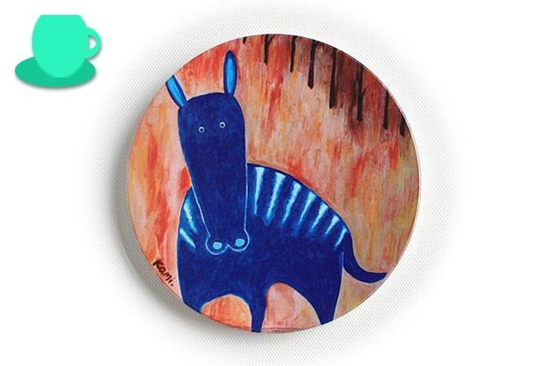 Kami插画杯垫-斑马 - 杯垫 - 其他材质 咖啡色