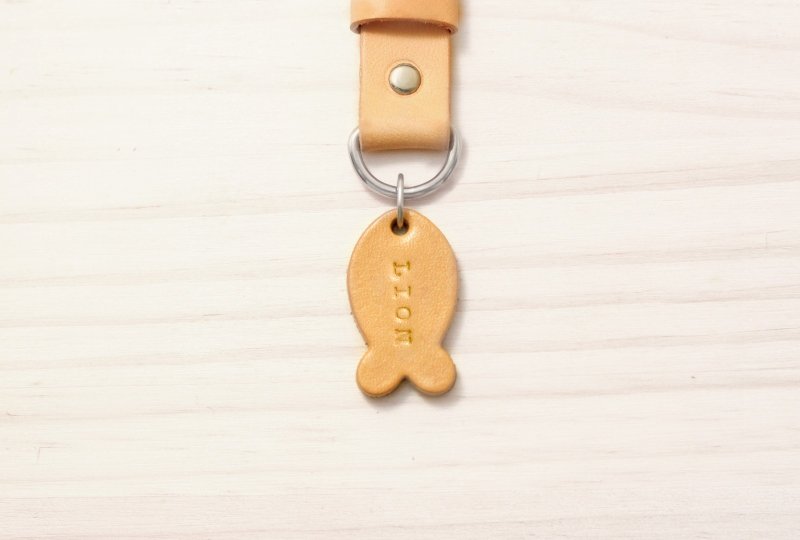 简约猫咪项圈 / 宠物真皮项圈 | 定制吊牌 - 项圈/牵绳 - 真皮 黄色