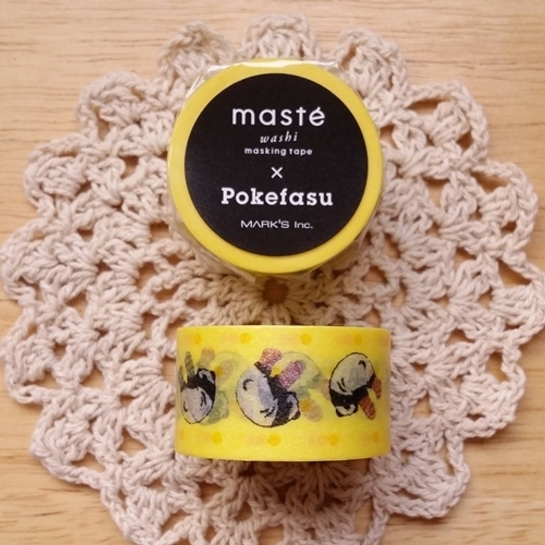 maste 和纸胶带 COLLABO 联名系列【Pokefasu (MST-MKT23-YE)】 - 纸胶带 - 纸 黄色