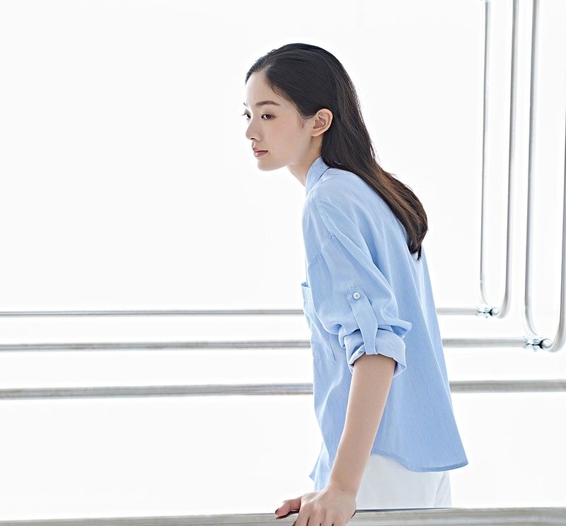 【断码出清】原来梦想是蓝色的 胶原蛋白宽松衬衫 - 女装衬衫 - 棉．麻 蓝色