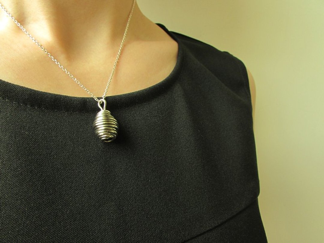 honeycomb necklace 蜂窝项链 | mittag jewelry 设计师手作 送礼 - 项链 - 银 银色