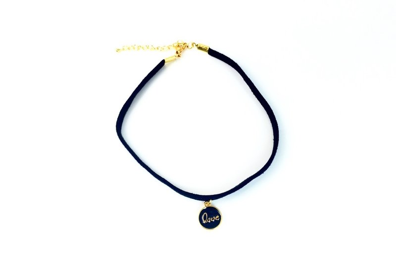 黑色LOVE颈链 - 项链 - 真皮 黑色