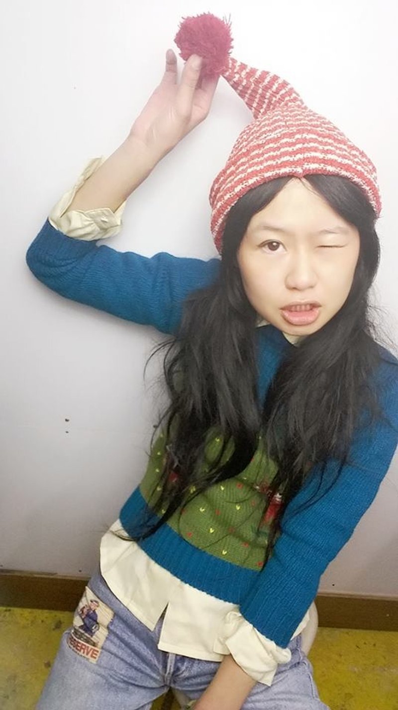 【Lost and find】 老款 红白条 小矮人 冷帽 - 帽子 - 其他材质 红色