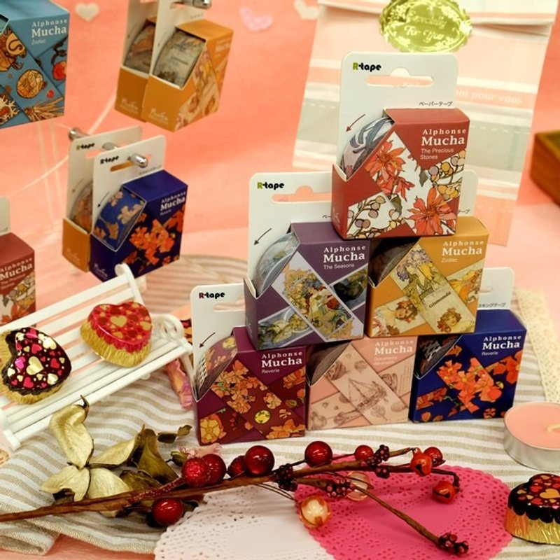 ★新年惊喜福袋礼★ TAISO 艺术大师  慕夏 - 绮丽炫美纸胶带组 限量珍藏版 - 纸胶带 - 纸 多色