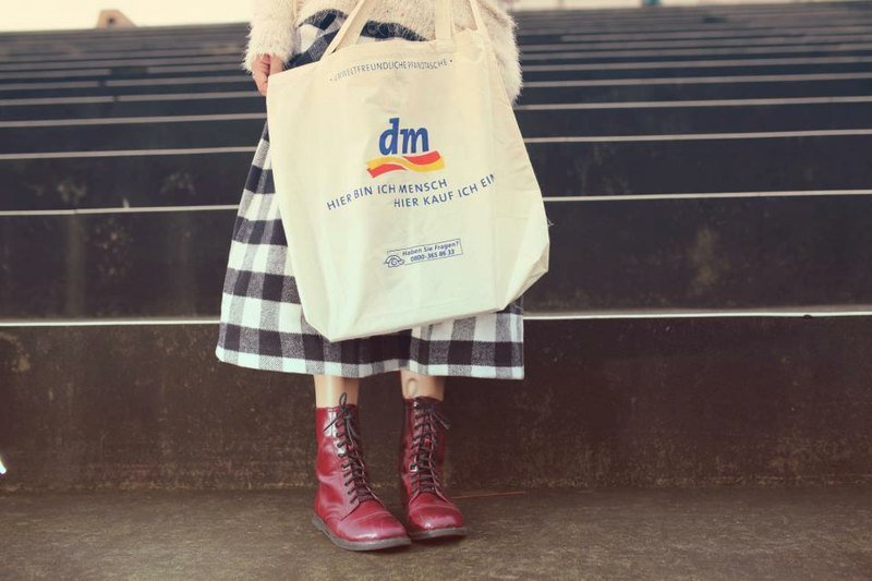 ☂eco bag ｜ 街拍少女的德国超市购物袋 - 侧背包/斜挎包 - 棉．麻 白色