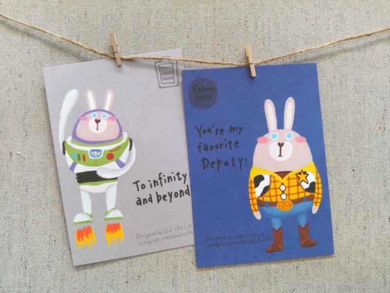 胡迪巴斯小贴纸+明信片组 - 贴纸 - 纸 多色