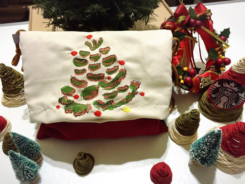 Wish U a Merry X' mas折叠方包(可2面背) - 侧背包/斜挎包 - 其他材质 多色