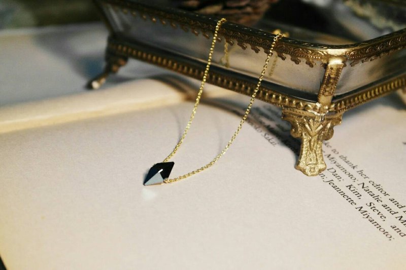 《仰望星空系列》古老的魔法石 尖刺多切面极细锁骨链 - 锁骨链 - 宝石 