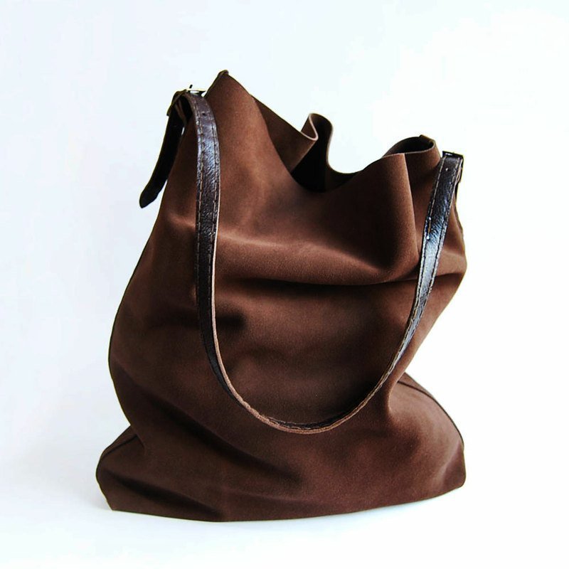 随性大方托特包/侧背包*高级牛戎皮*深咖啡色 - 侧背包/斜挎包 - 真皮 咖啡色