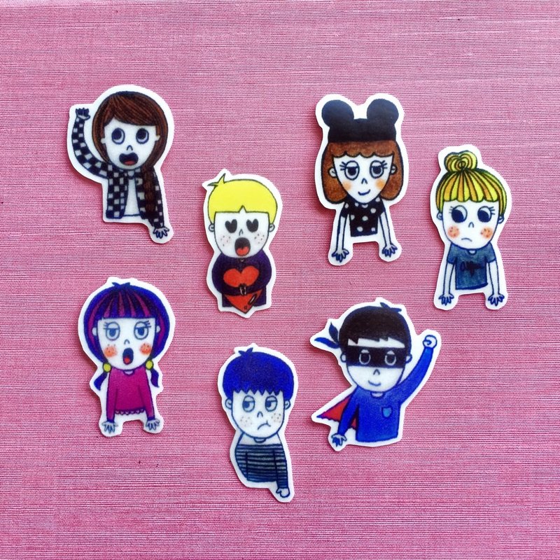 小人物贴纸组 - 贴纸 - 纸 多色