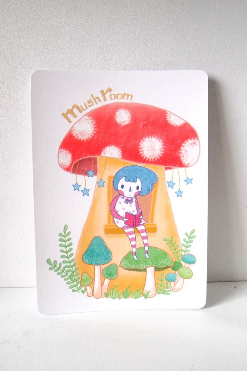 《蘑菇屋》明信片 - 卡片/明信片 - 纸 红色