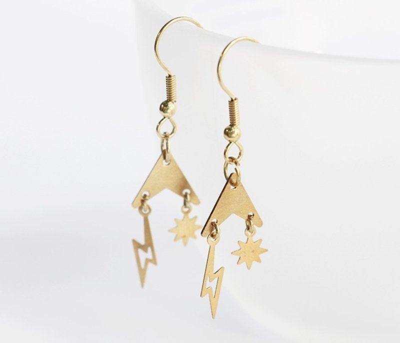 几何系列-变化 黄铜耳环 极简几何. 个性化. 情人节礼物. 生日礼物. 纪念日 - 耳环/耳夹 - 其他金属 