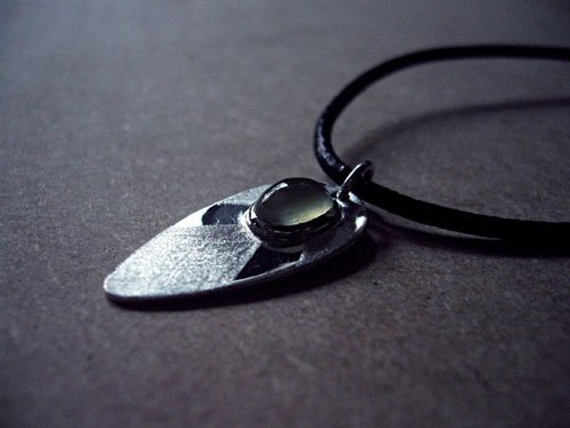 纯银 葡萄石纹路坠饰 - 项链 - 其他金属 绿色