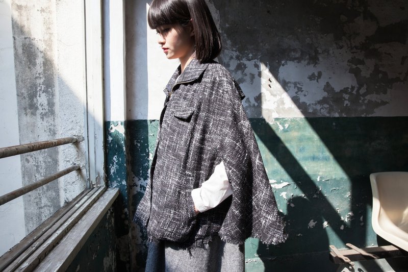 SU:MI said Chic 宫廷针织毛呢斗篷_4AF102_毛呢 - 女装针织衫/毛衣 - 其他材质 灰色