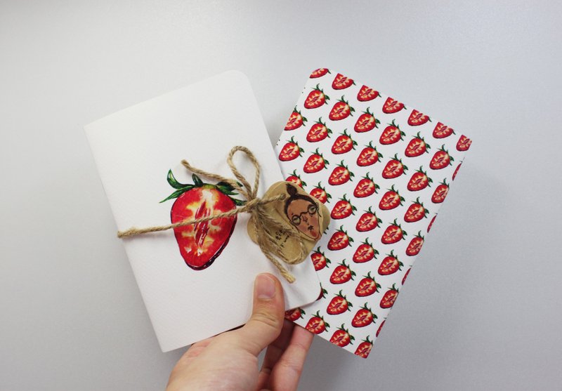 【哎呦讨厌好赤裸呐】手绘水果笔记本-草莓 - 笔记本/手帐 - 纸 红色