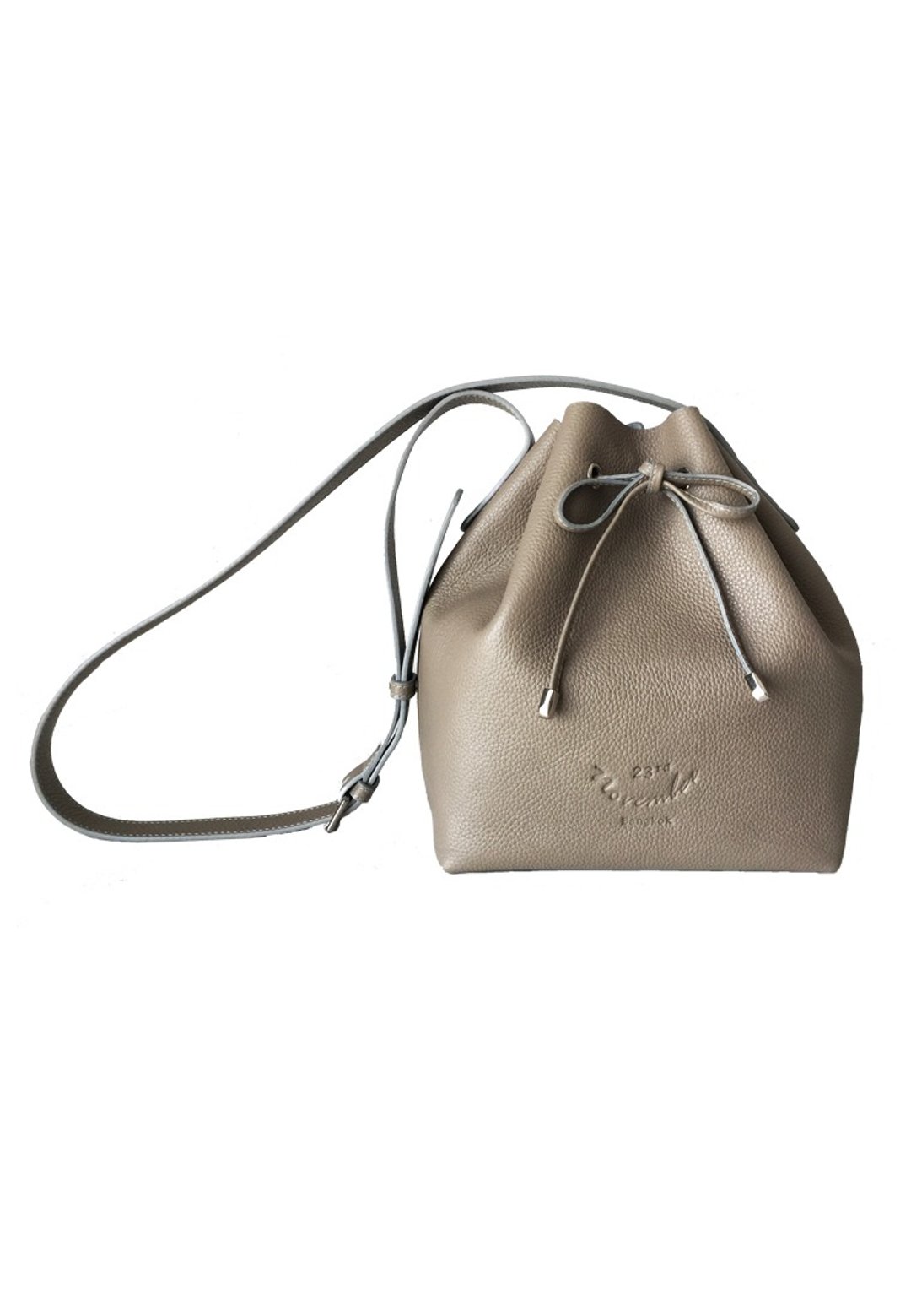 Classic Bucket 'S' Grey Women Shoulder Leather Bag And Cross Body Bag - 侧背包/斜挎包 - 真皮 灰色