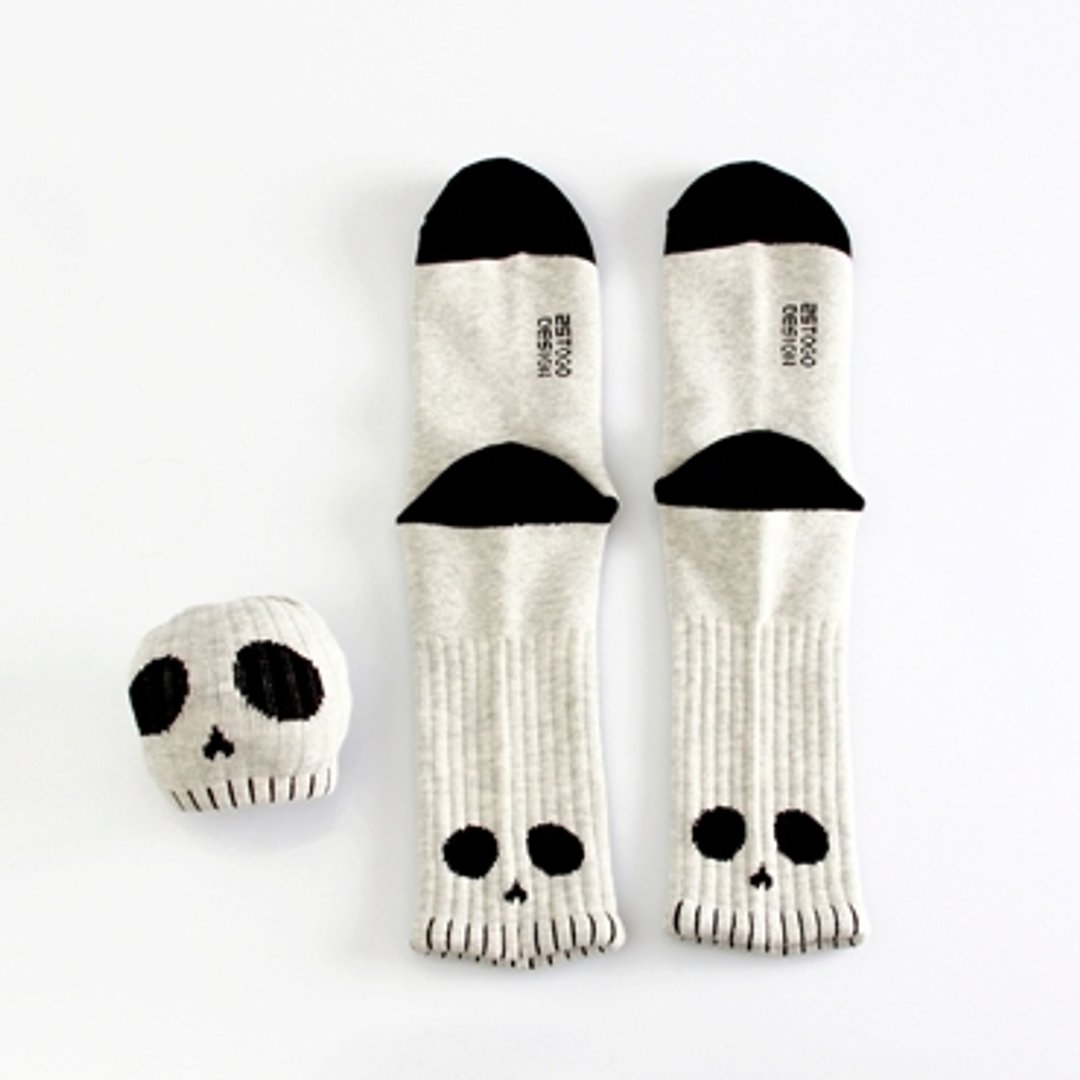 SKULL SOCKS 骷髅袜_灰呆呆脸 - 袜子 - 棉 灰色