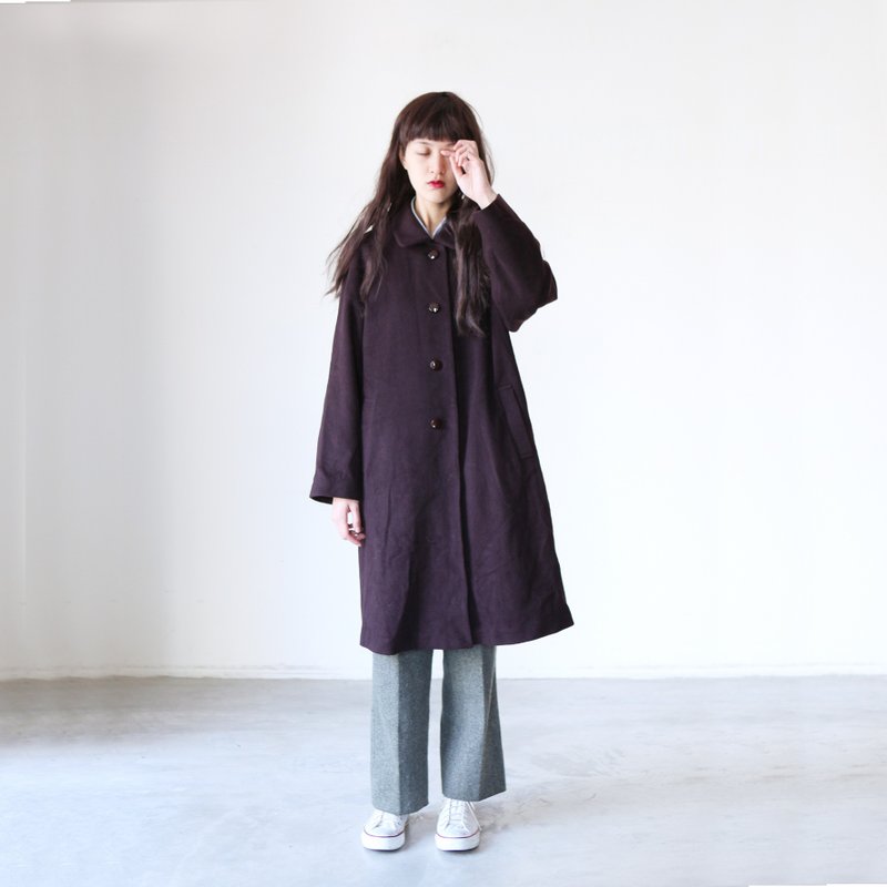 A ROOM MODEL - VINTAGE，CJ-2289 MONT LILAS深咖啡色毛呢外套 复古着下北泽 - 女装针织衫/毛衣 - 羊毛 咖啡色