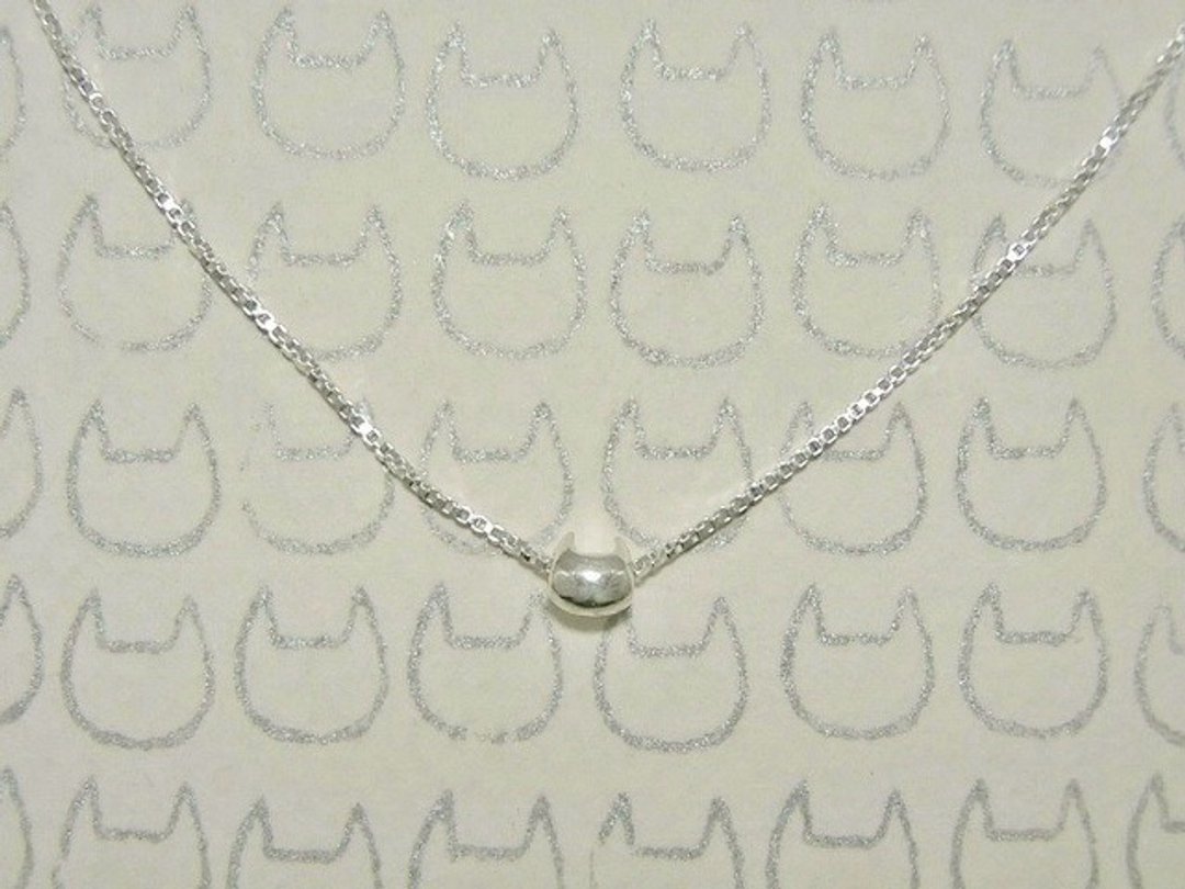 miaow icon necklace ( cat silver necklace 貓 猫 銀 银 項鍊 颈链 ) - 项链 - 纯银 银色