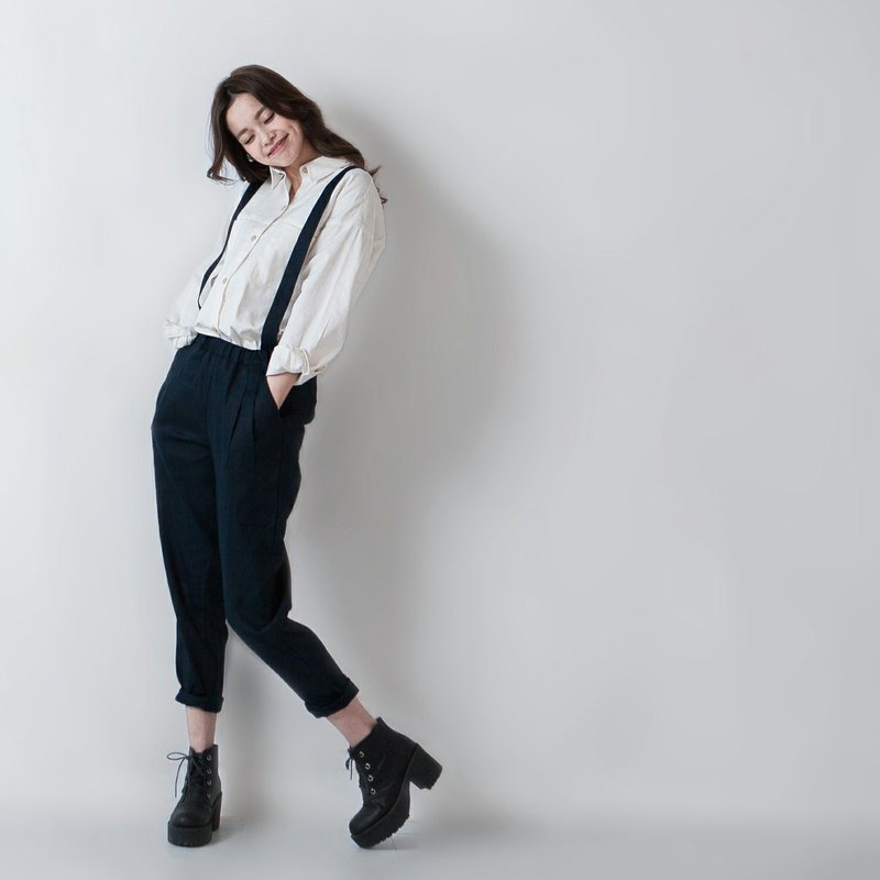 ◆ SUMI PLUS+手作系列经典老爷吊带裤◆3AF140_绅士蓝 - 背带裤/连体裤 - 其他材质 蓝色