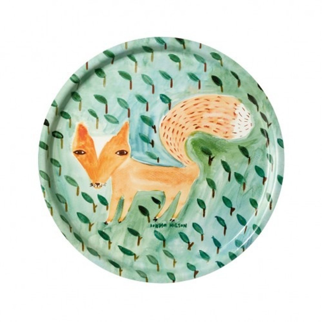 Fox In The Leaves 限量手绘拖盘 | Donna Wilson - 托盘/砧板 - 塑料 绿色