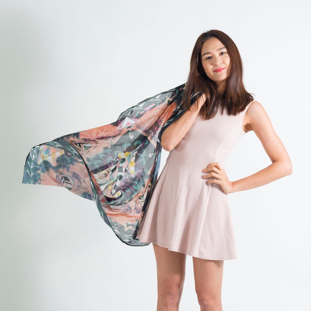 欢乐庆典系列 - 羽毛嘉年华手工围巾/丝巾（橘色）(The social celebration collection - feather and carnival scarf  in orange colour) - 丝巾 - 其他材质 橘色