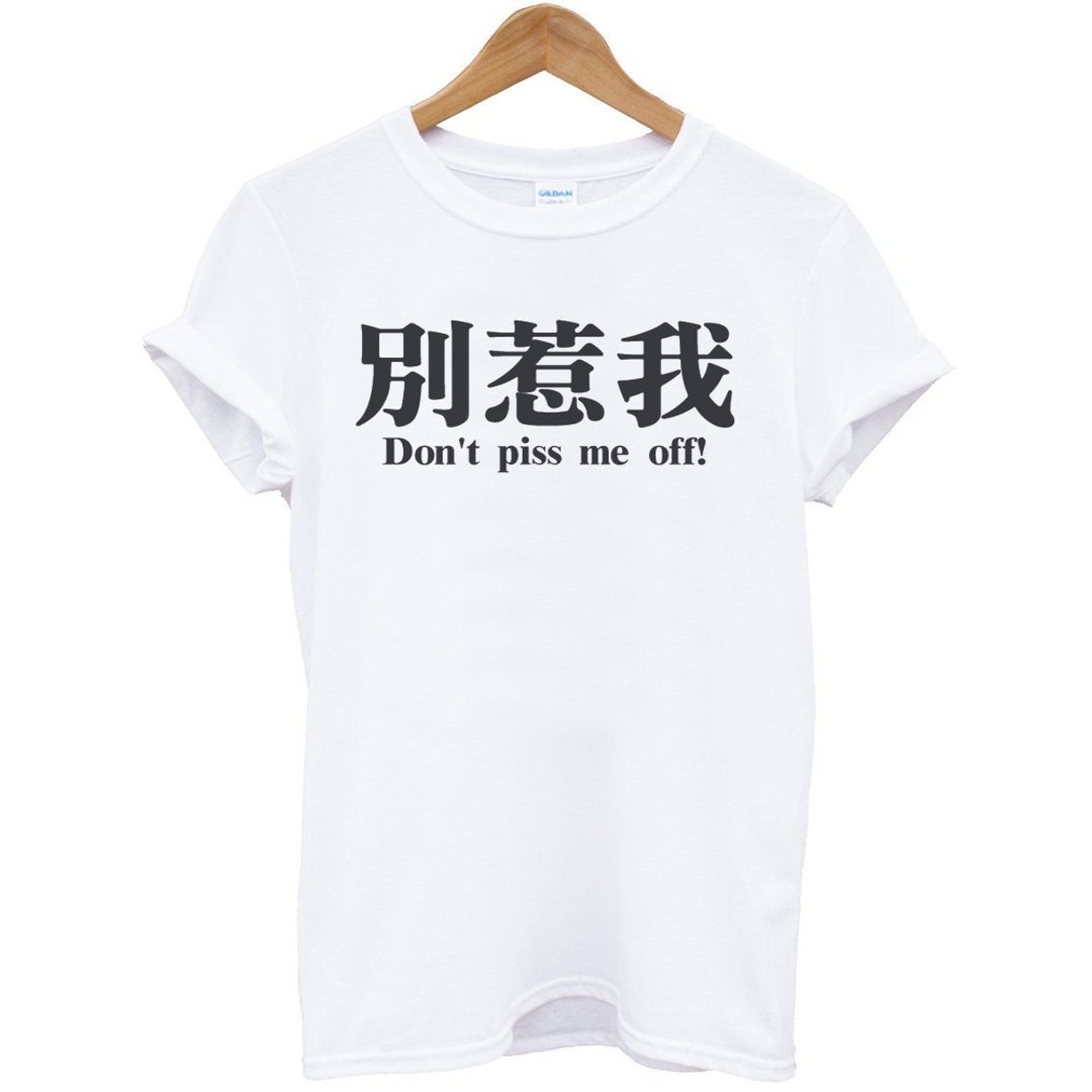 别惹我Dont piss me off!短袖T恤-2色 中文 简单 年轻 生活 文青 文字 设计 汉字 hipster - 男装上衣/T 恤 - 棉 多色