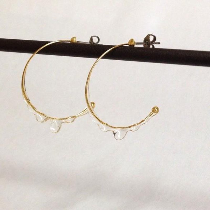 Drop earrings (small size) pairs - 耳环/耳夹 - 其他金属 白色