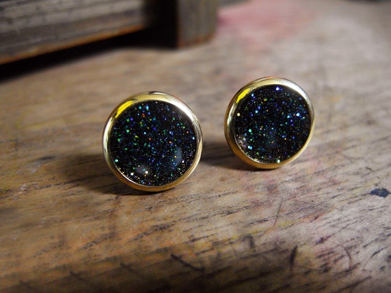 复时品【早期手工耳环：闪闪闪】 - 耳环/耳夹 - 其他材质 黑色