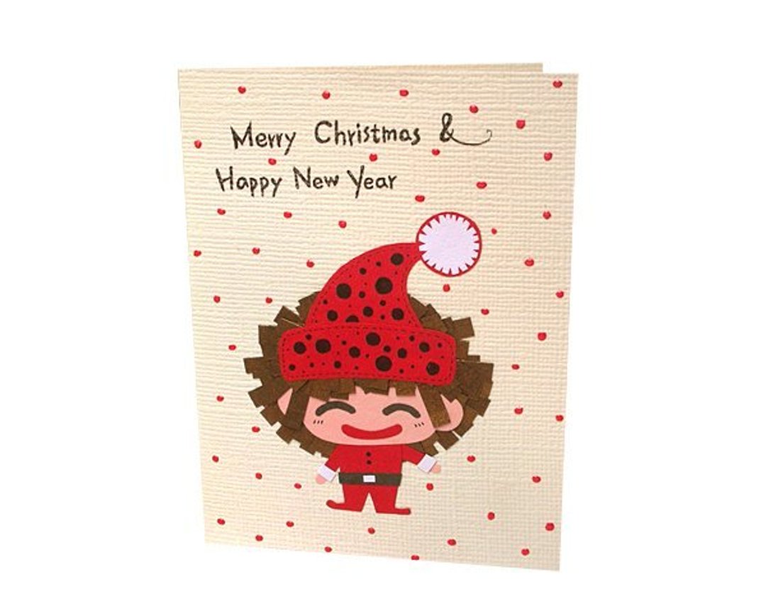 手工卡片：圣诞新年贺卡_Merry Christmas & Happy New Year - 卡片/明信片 - 纸 红色