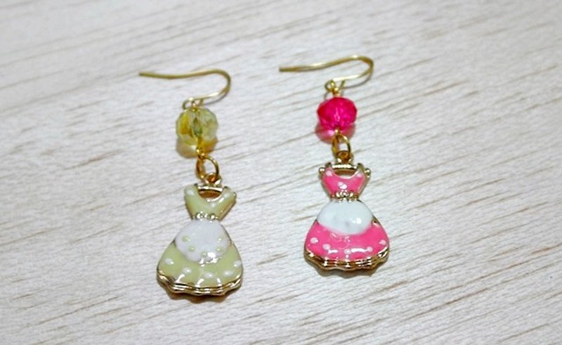 合金＊午茶约会(3)＊_勾式耳环-双色系列- - 耳环/耳夹 - 其他金属 红色