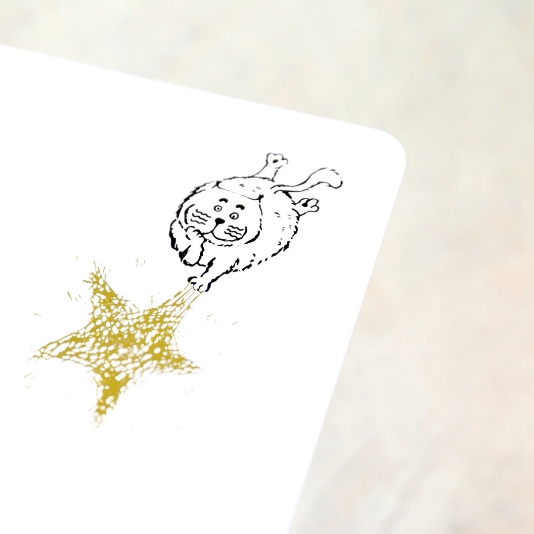 《简单生活的吉普星球》自由自在 画 星星 烫金 明信片 附信封 - 卡片/明信片 - 纸 白色
