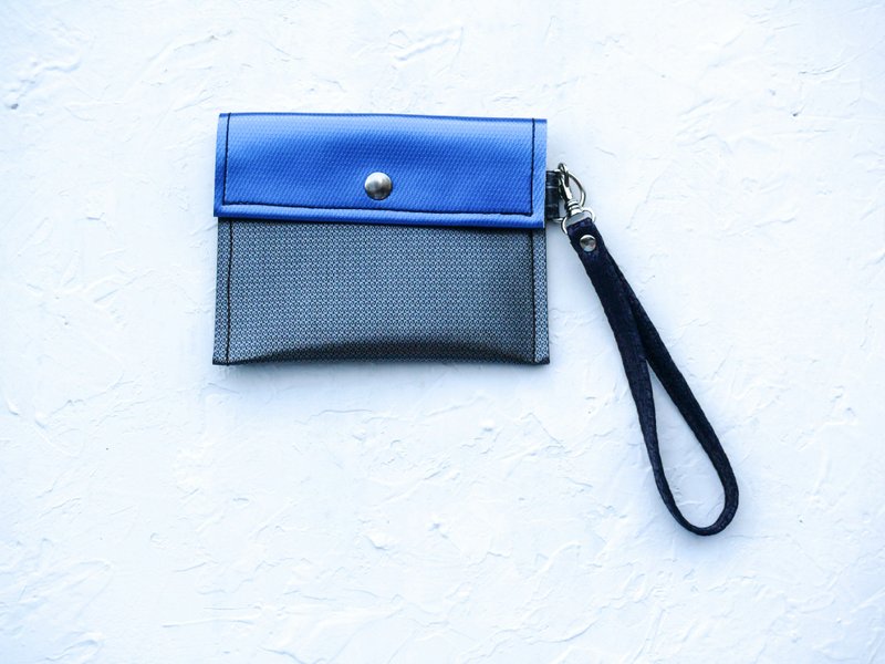 蓝黑1混血防水布包单一限量7折再免运 - 皮夹/钱包 - 防水材质 黑色