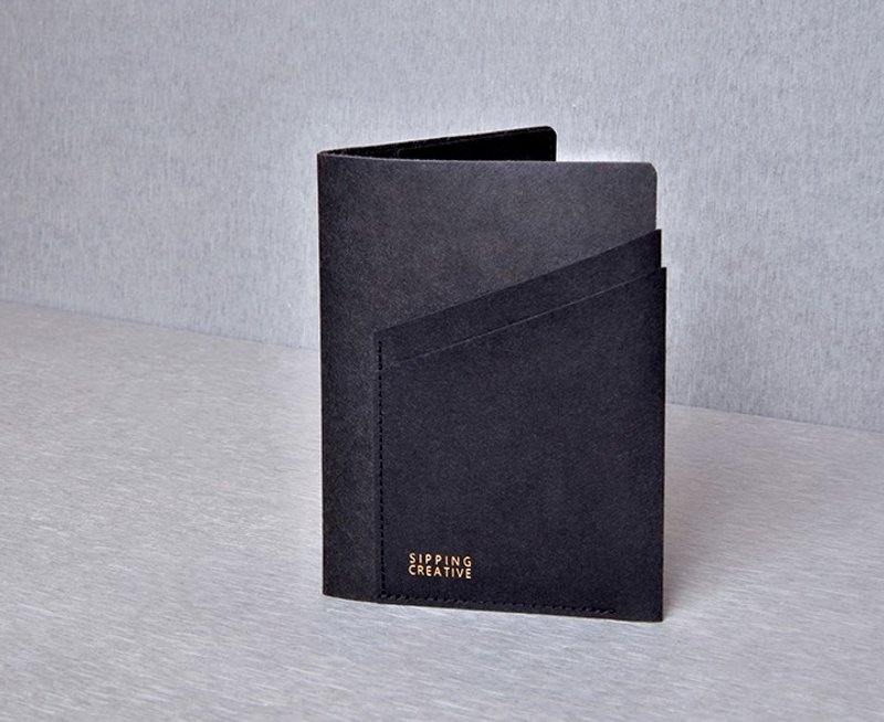 护照夹_极简黑【可加购雷雕刻字】 - 护照夹/护照套 - 纸 黑色