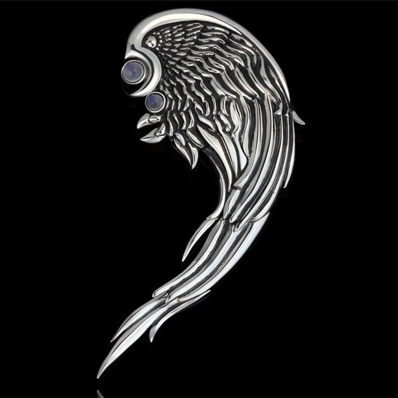 “我以为我在飞翔，却仅是进行着反方向的坠落…”，胸针作品 - 胸针 - 宝石 灰色