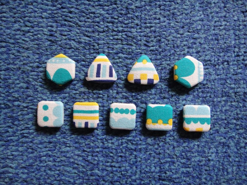 点点风云 钮扣徽章 HSTDVY77 - 徽章/别针 - 棉．麻 蓝色