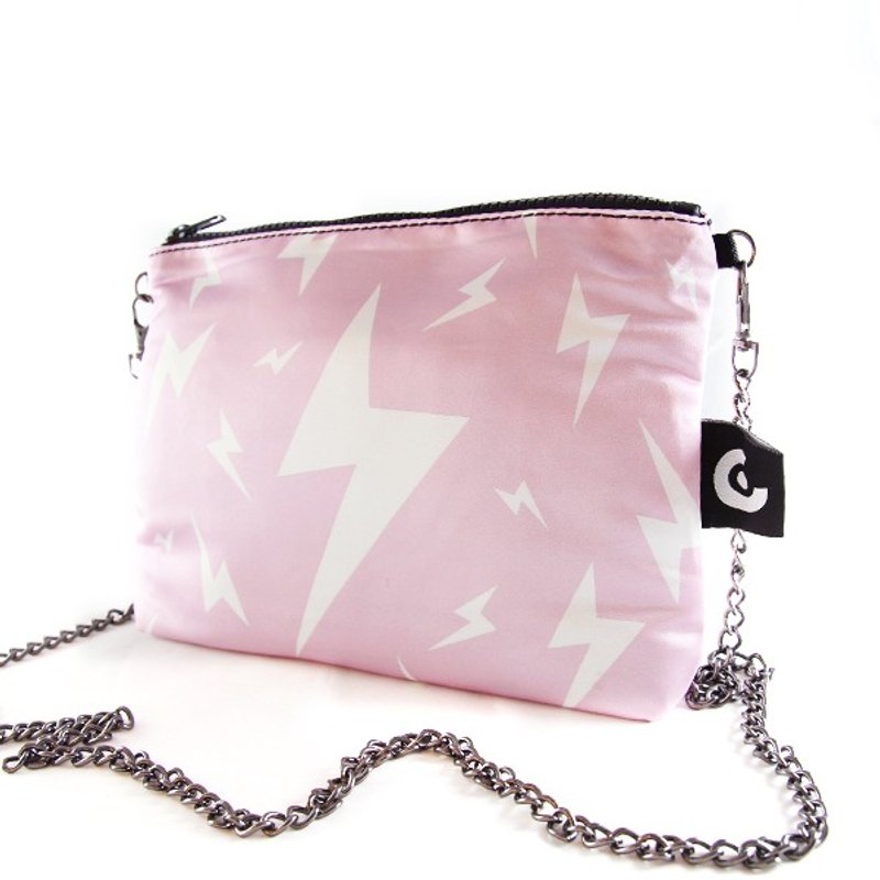 侧背 手拿 印花 小小包【Little Little】轻生活 | SUMMER FLASH 夏日闪电 (粉) • DARTMECO 享乐印花 - 侧背包/斜挎包 - 其他材质 粉红色