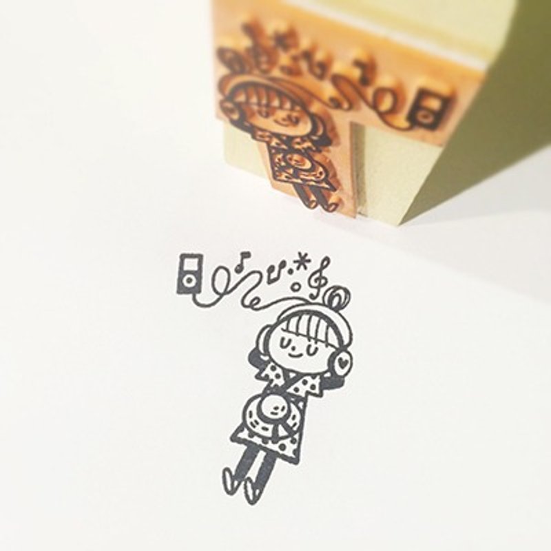 旧版特价  relax 数字女孩系列章    no.7 好好聆听 - 印章/印台 - 木头 