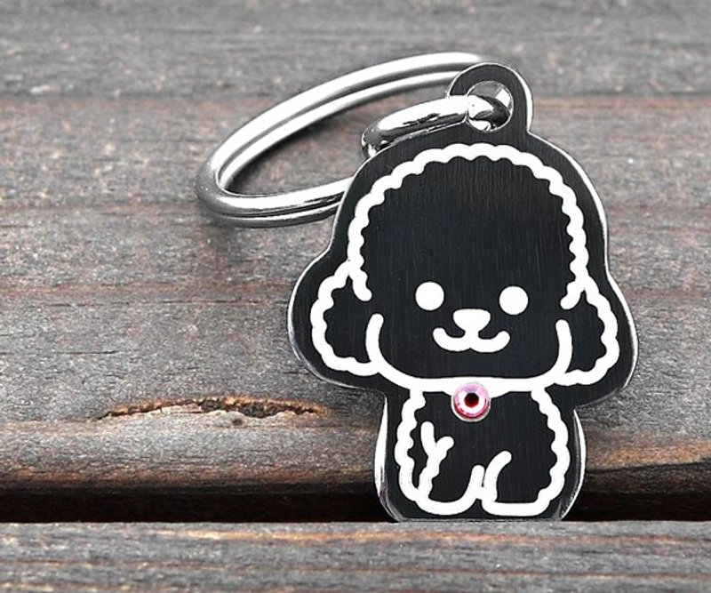 【贵宾-害羞版】‘狗狗形状’专属-定制名牌（6色钻）◆可爱x防走失◆ - 项圈/牵绳 - 其他金属 白色