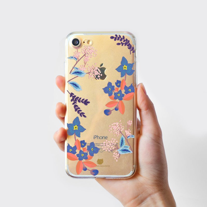 勿忘我花手机壳Samsung s9 plus iPhone XS MAX免费刻字 - 手机壳/手机套 - 塑料 蓝色