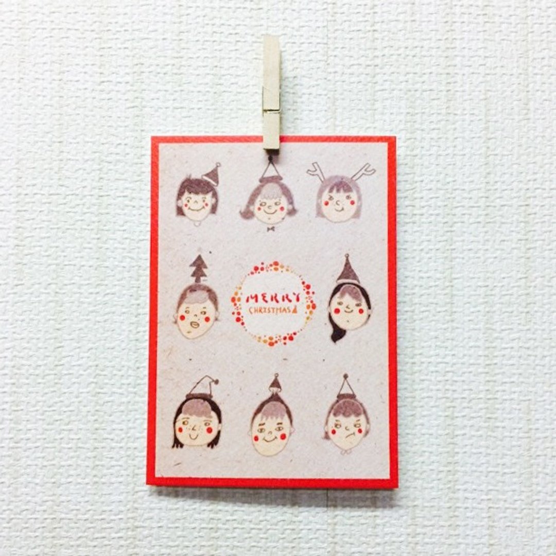 圣诞头饰选拔-复古红 /Magai's postcard - 卡片/明信片 - 纸 红色