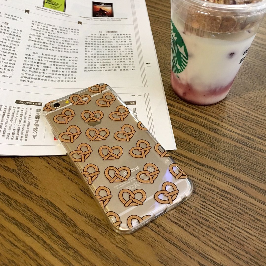 香港原创设计 椒盐脆饼图案(图左) iPhone X,  iPhone 8,  iPhone 8 Plus,  iPhone 7, iPhone 7 Plus, iphone 6/6S , iphone 6/6S PLUS, Samsung Galaxy Note 7 透明手机壳 - 手机壳/手机套 - 塑料 透明